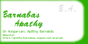 barnabas apathy business card